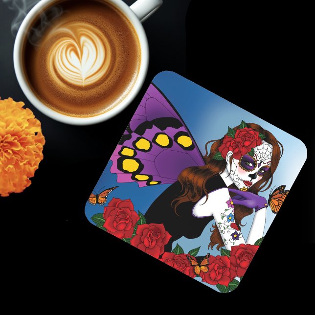 Purple Sugar Skull Fairy Coaster (Creator Uploaded)