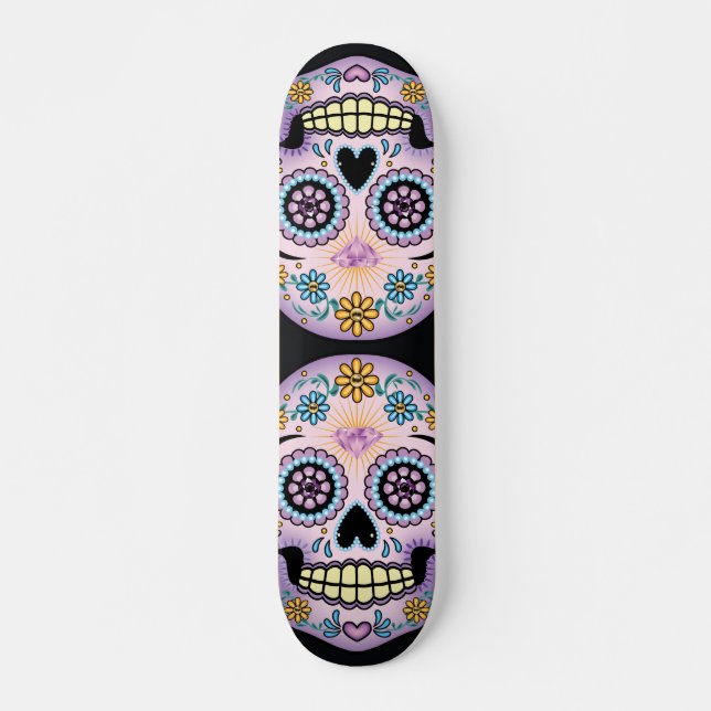 Purple Sugar Skull Skateboard (Front)
