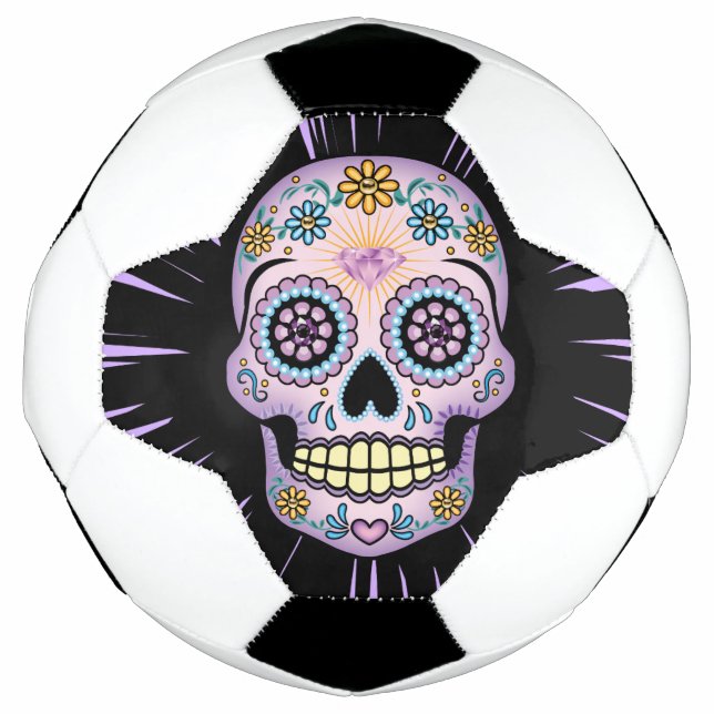 Purple Sugar Skull Soccer Ball (Front)