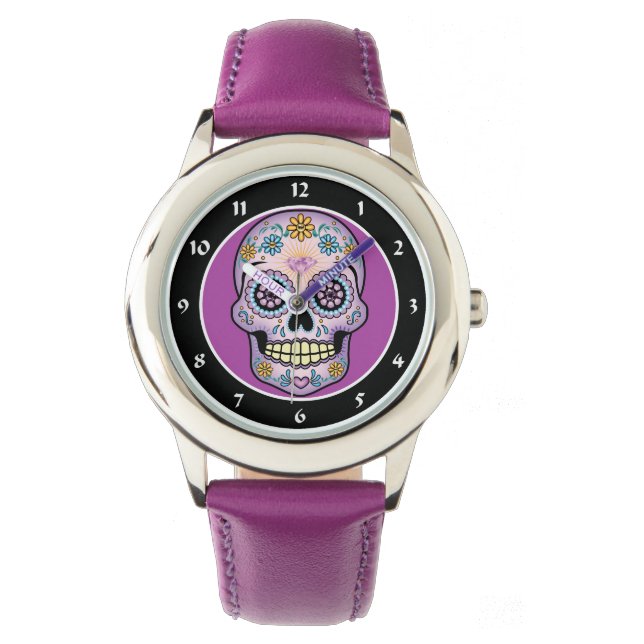Purple Sugar Skull Watch (Front)