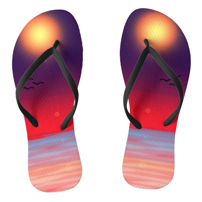 Purple Summer Beach Blazing Sun Jandals (Footbed)