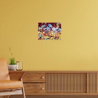 Purple summer flowers painting poster
