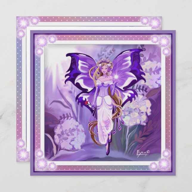 Purple Sun Fairy blank card (Front/Back)