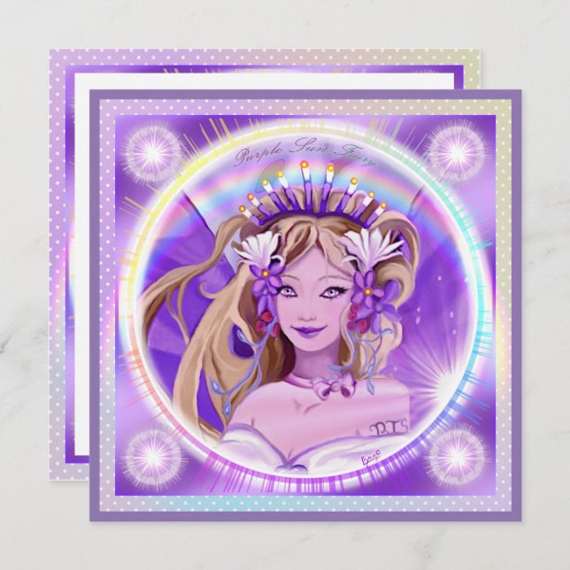 Purple Sun Fairy blank card (Front/Back)