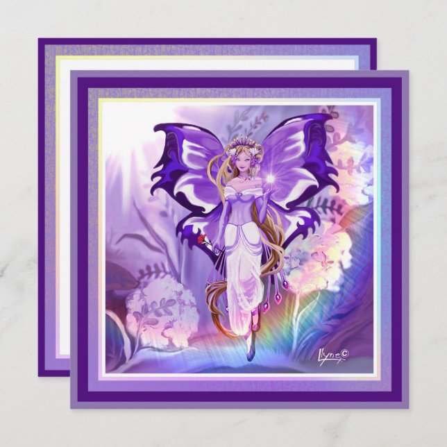 Purple Sun Fairy blank card (Front/Back)