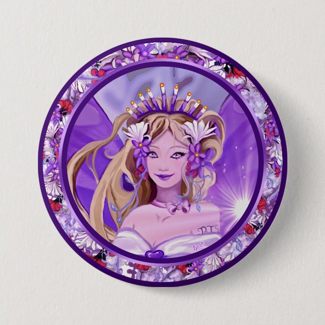 Purple Sun Fairy Button (Front)