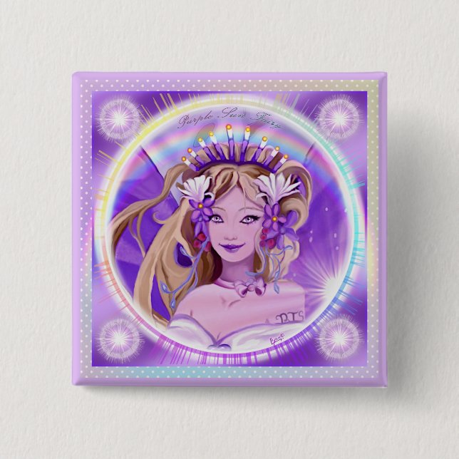Purple Sun Fairy Button (Front)