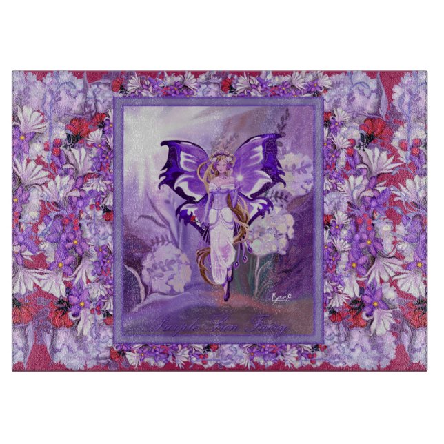 Purple Sun Fairy Cutting Board (Front)