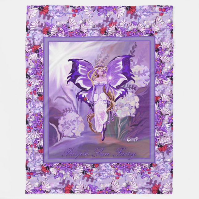 Purple Sun fairy Fleece Blanket (Front)