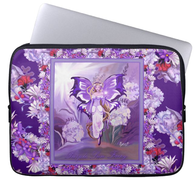 Purple Sun Fairy Laptop Sleeve (Front)