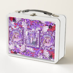 Purple Sun Fairy Metal Lunch Box