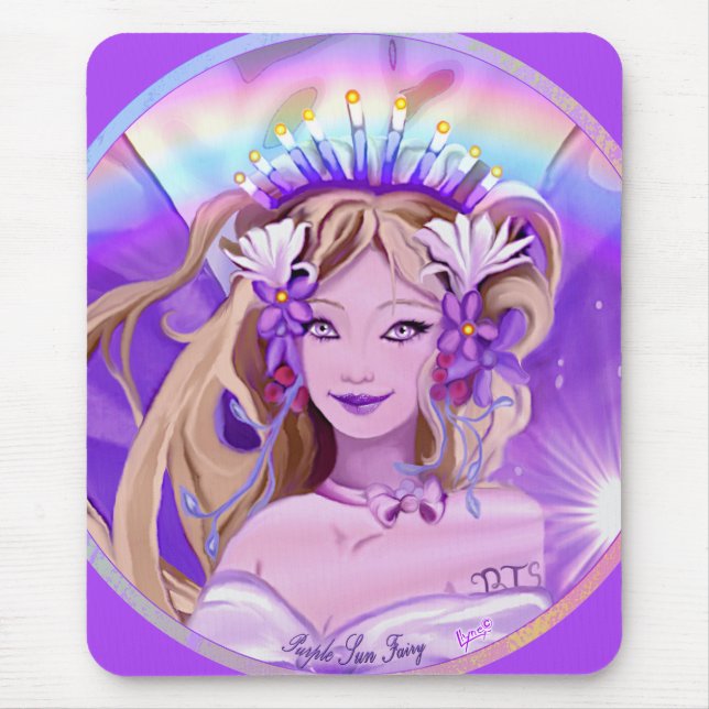 Purple Sun Fairy Mouse Pad (Front)