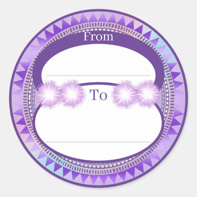 Purple Sun Fairy round sticker (Front)