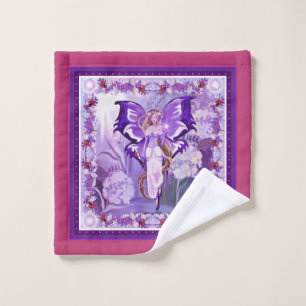 Purple Sun fairy Wash Cloth