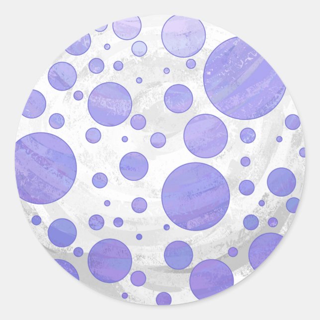 Purple Sun Polka Dot Classic Round Sticker (Front)