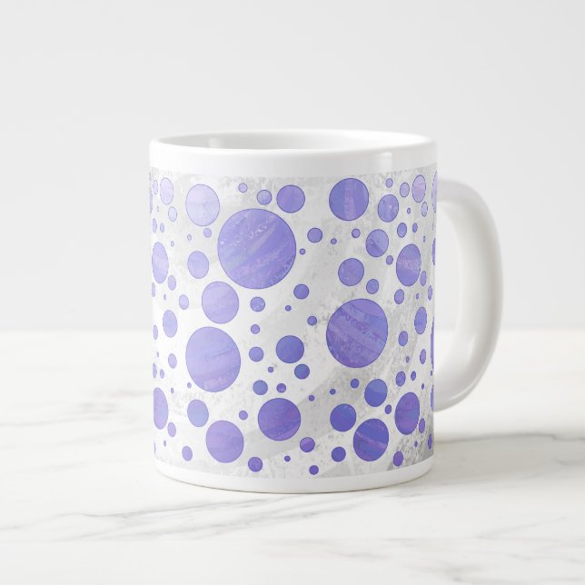 Purple Sun Polka Dot Large Coffee Mug (Front Right)