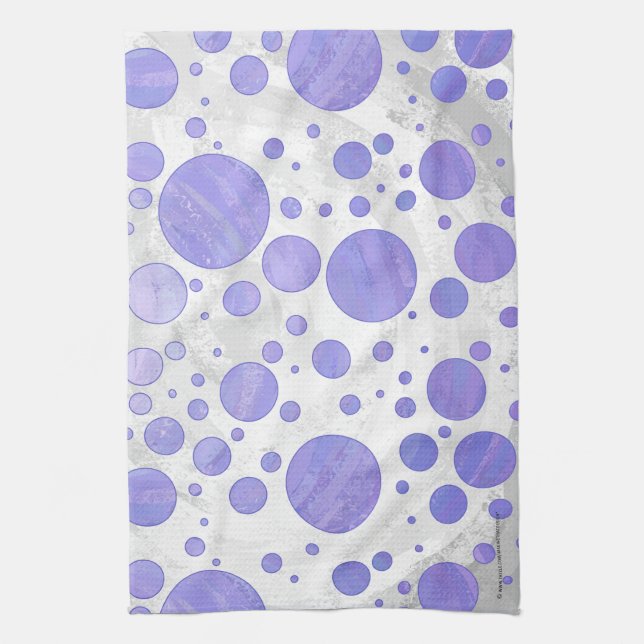 Purple Sun Polka Dot Tea Towel (Vertical)