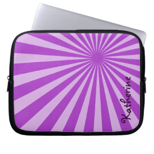 Purple Sunburst "Add Your Name" Laptop Sleeve
