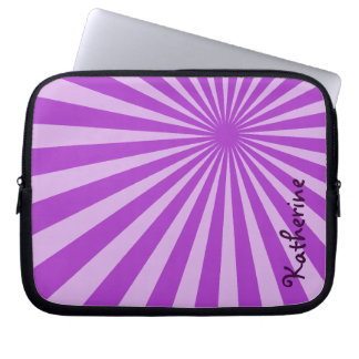 Purple Sunburst "Add Your Name" Laptop Sleeve