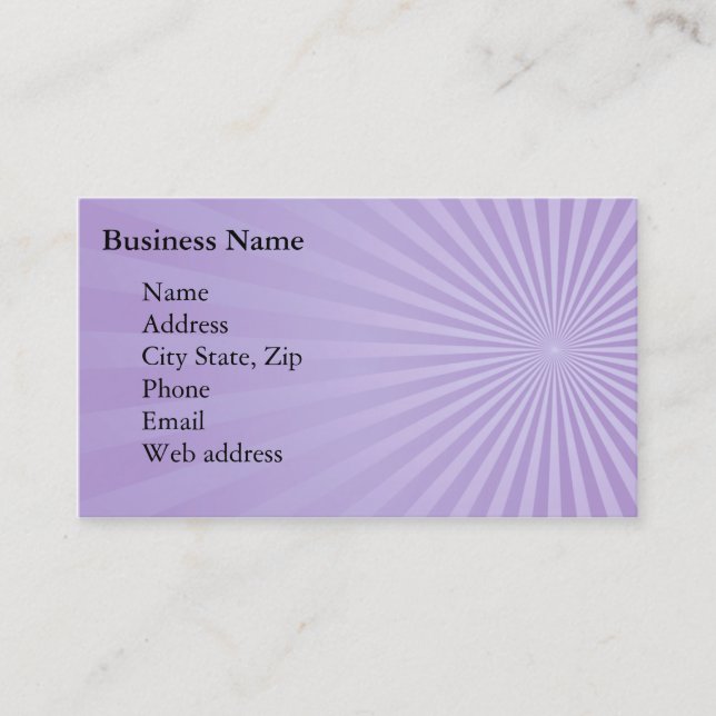Purple Sunburst Business Card (Front)