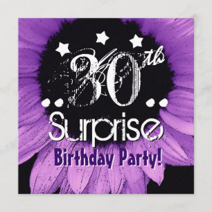 Purple Sunflower 30th Surprise Birthday Template