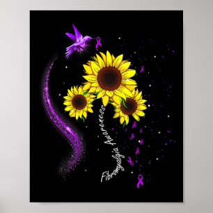 Purple Sunflower Fibromyalgia Awareness  Poster