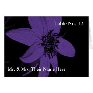 Purple Sunflower Floral Photo Table Place Card