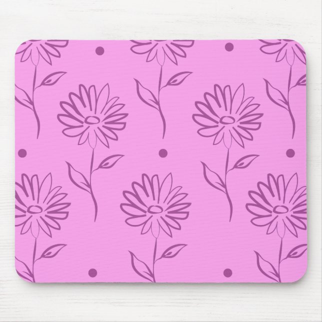 Purple Sunflower Pattern  Mouse Pad (Front)