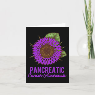 Purple Sunflower Ribbon Support Pancreatic Cancer Card
