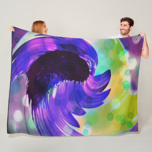 Purple Sunflower Swirl  Fleece Blanket