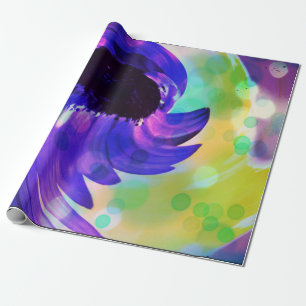 Purple Sunflower Swirl Wrapping Paper