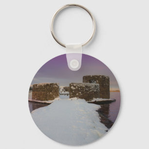 Purple Sunrise At The Snowy Chasewater Key Ring