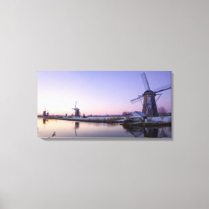 Purple sunrise over the windmills canvas print
