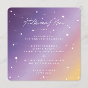 Purple Sunset and Stars Square/Round Halloween Menu