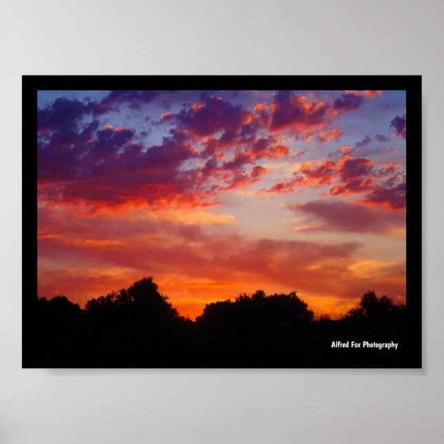 Purple Sunset Landscape Poster (Front)
