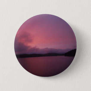 Purple sunset on Lake Arrowhead 6 Cm Round Badge