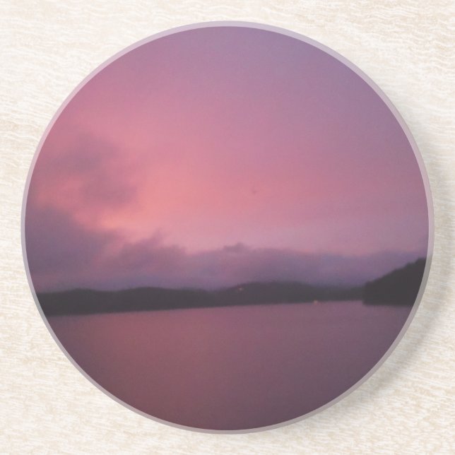 Purple sunset on Lake Arrowhead Coaster (Front)