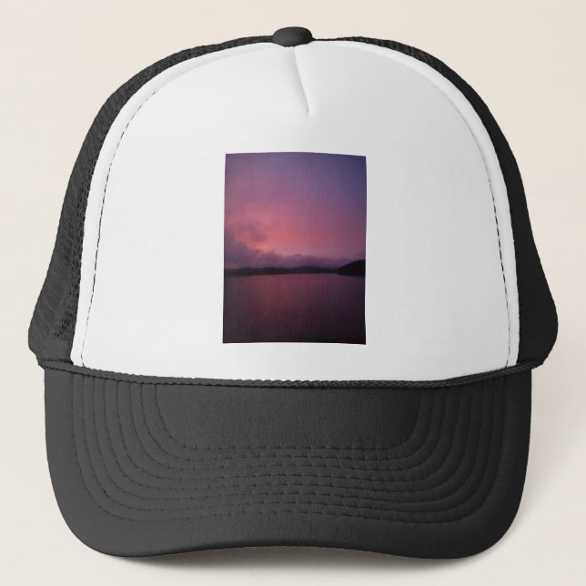 Purple sunset on Lake Arrowhead Trucker Hat (Front)