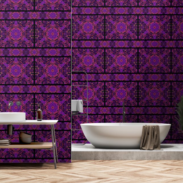 Purple Sunshine Wildflower Wallpaper (Bathroom)