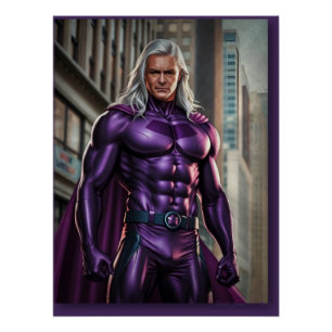 Purple Superhero: Urban Fantasy Poster