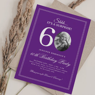 Purple    Surprise 60th Birthday Party Invitation