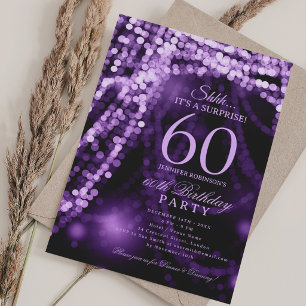 Purple Surprise 60th Birthday Party Invitation