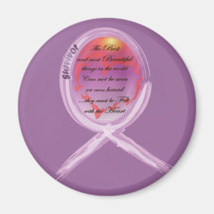Purple Survivor Ribbon Surrounds Words to Live By Magnet