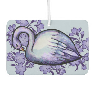 Purple Swan Flower Lake Swans Car Air Freshener