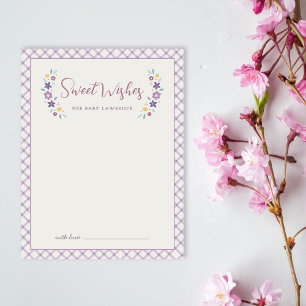 Purple Sweet Floral Wishes For Baby Shower Card 