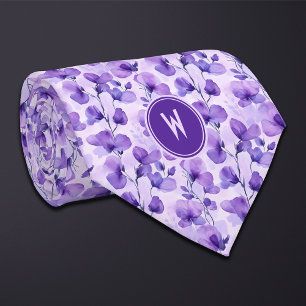 Purple Sweet Peas Floral  Tie