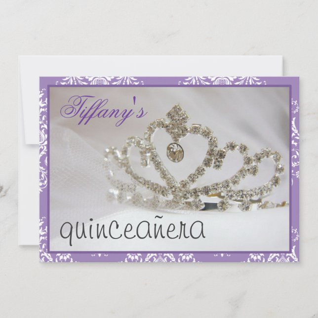 purple Sweet Sixteen or quinceañera party Invitation (Front)