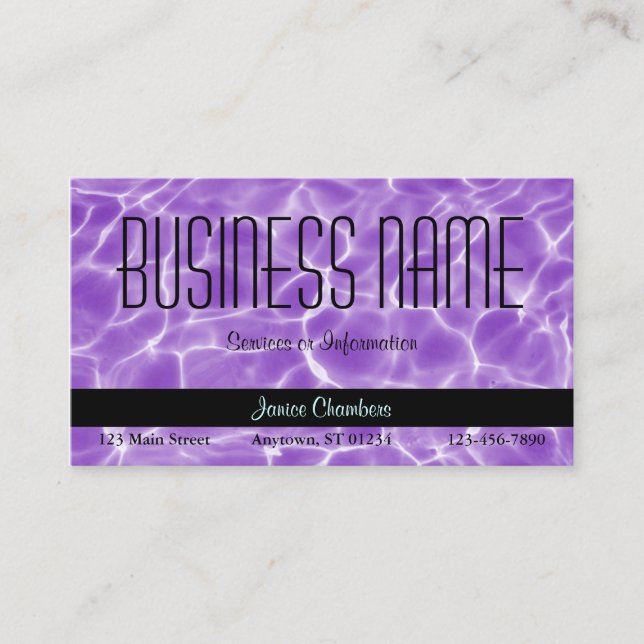 Purple Swimming Pool Pattern Business Card (Front)