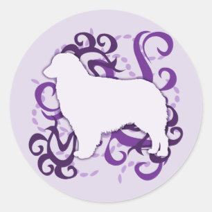 Purple Swirl Australian Shepherd Classic Round Sticker
