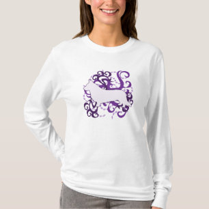Purple Swirl Cardigan Welsh Corgi T-Shirt